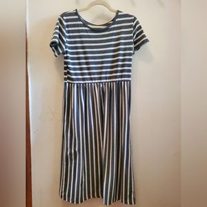 Tickled teal womens stripped maxi dress